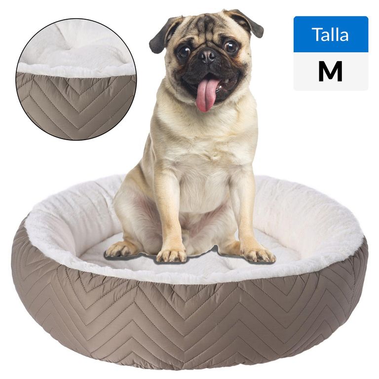 Cama Redonda para Perro 14x60x60 cm Café