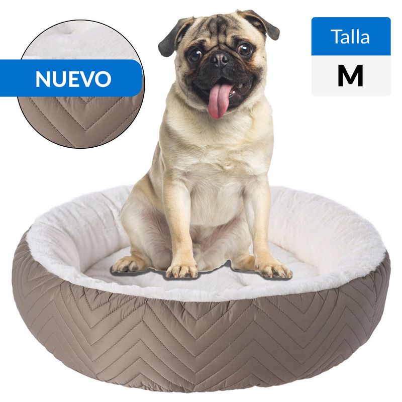 PETIZOOS - Cama Redonda para Perro 14x60x60 cm Café
