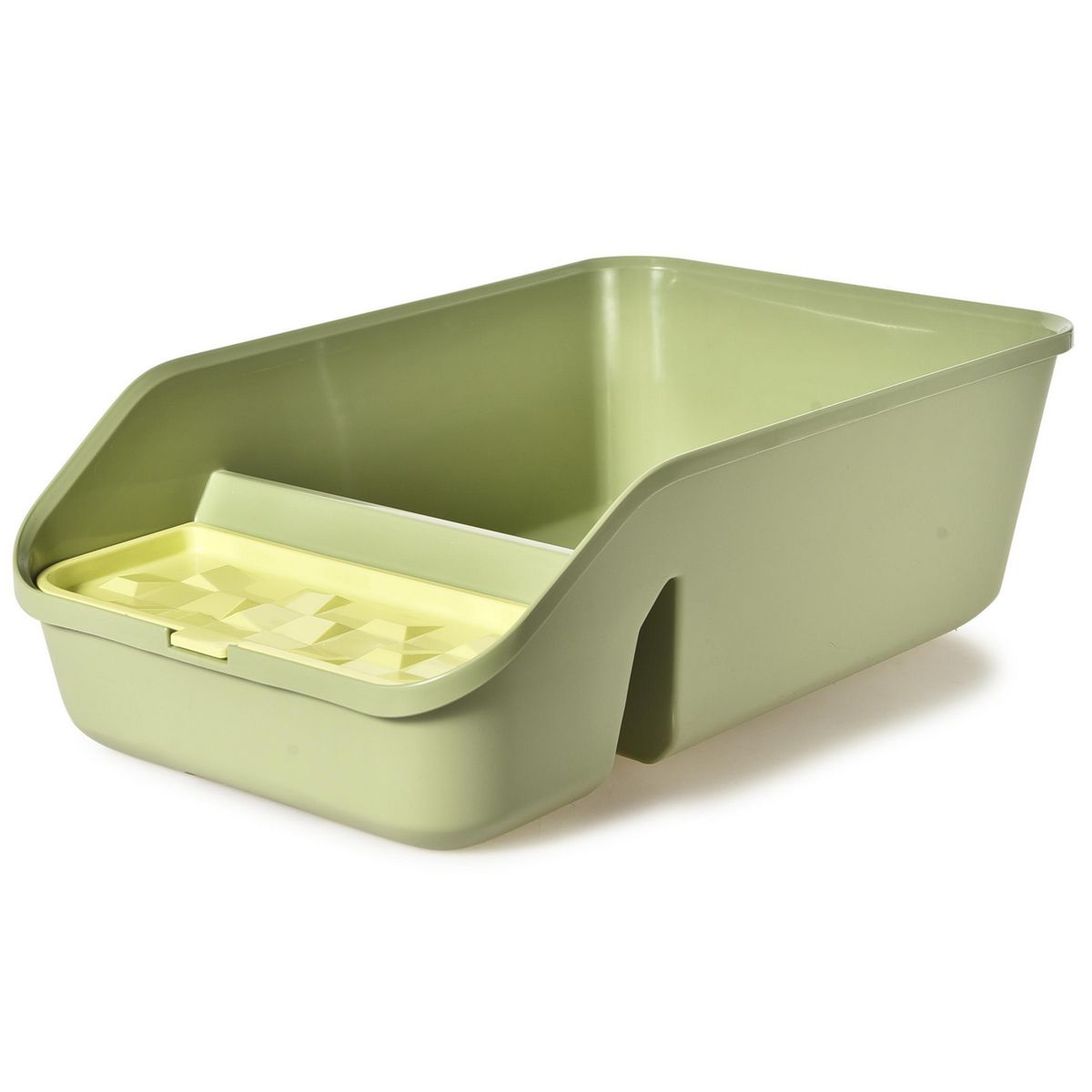PETIZOOS - Arenero para gatos verde 49x28x15 cm.