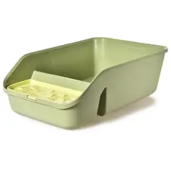 PETIZOOS - Arenero para gatos verde 49x28x15 cm.
