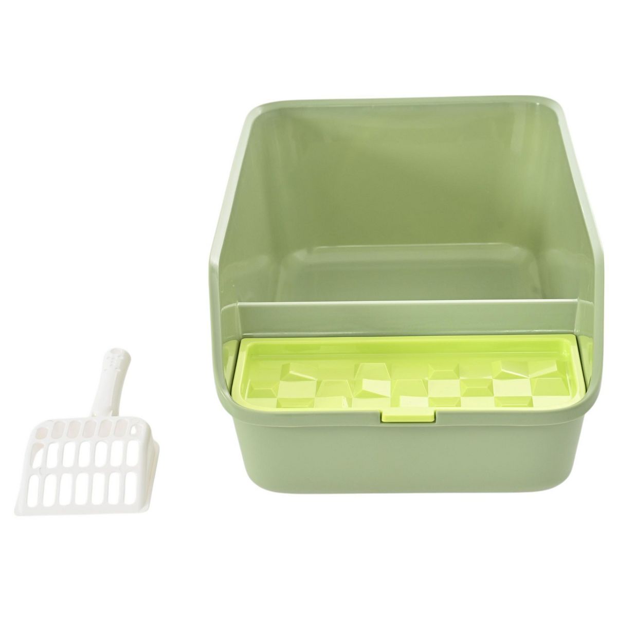 PETIZOOS - Arenero para gatos verde 49x28x15 cm.