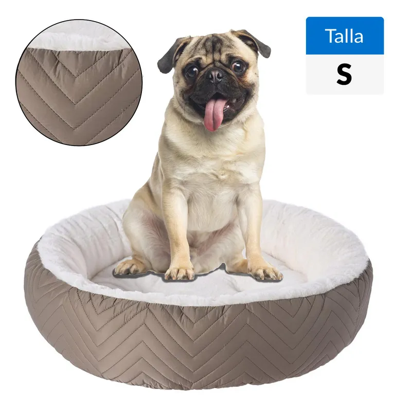 Cama Redonda para Perro 13x50x50 cm Café