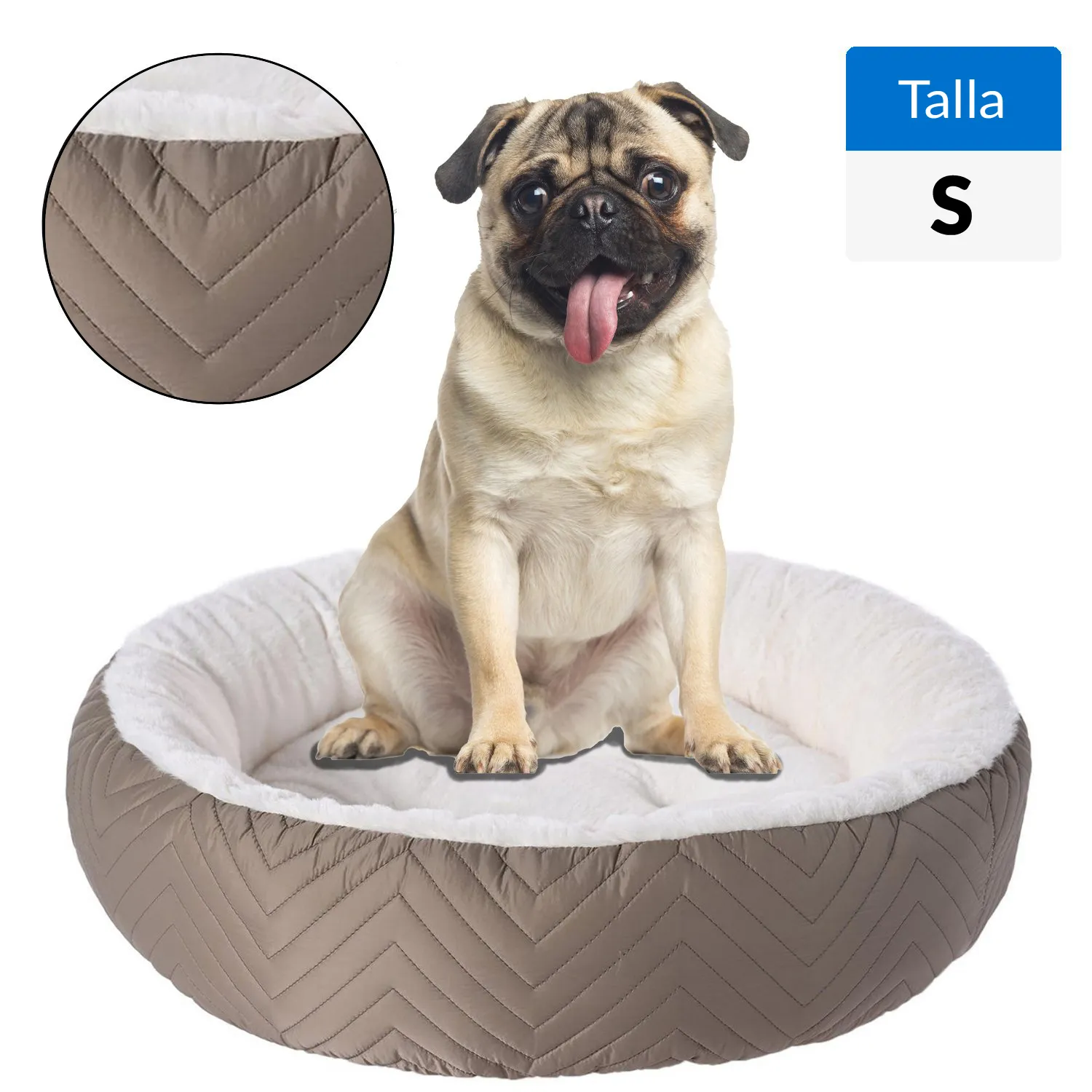 Cama Redonda para Perro 13x50x50 cm Café Sodimac Falabella