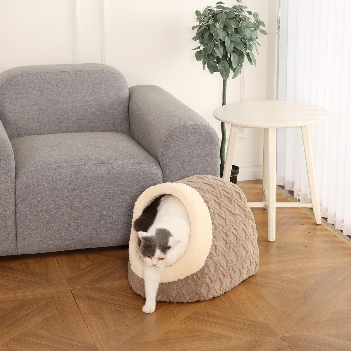 PETIZOOS - Cama para Gato 37x36x48 cm Café