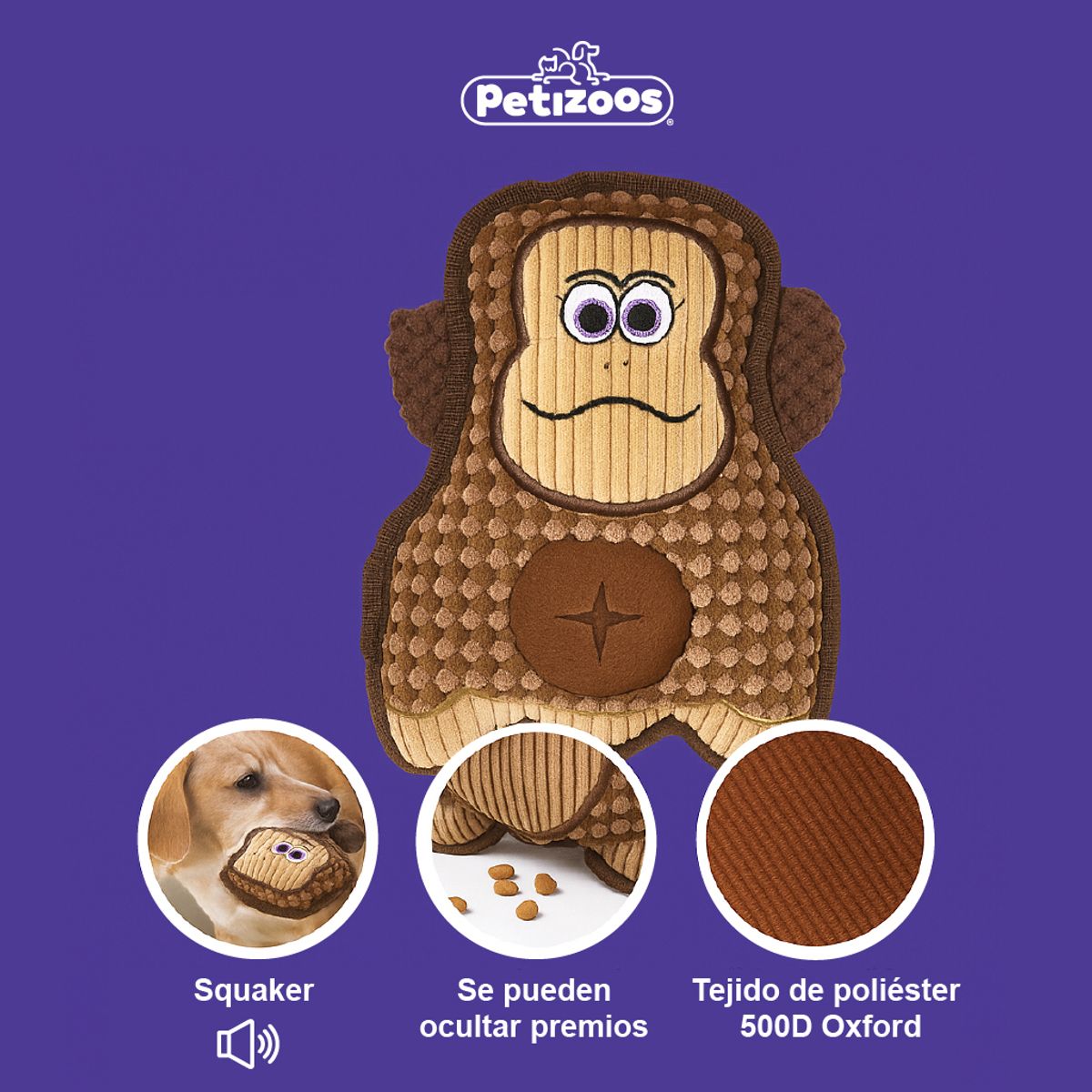 PETIZOOS - Juguete Mascota Mono 22 cm Café