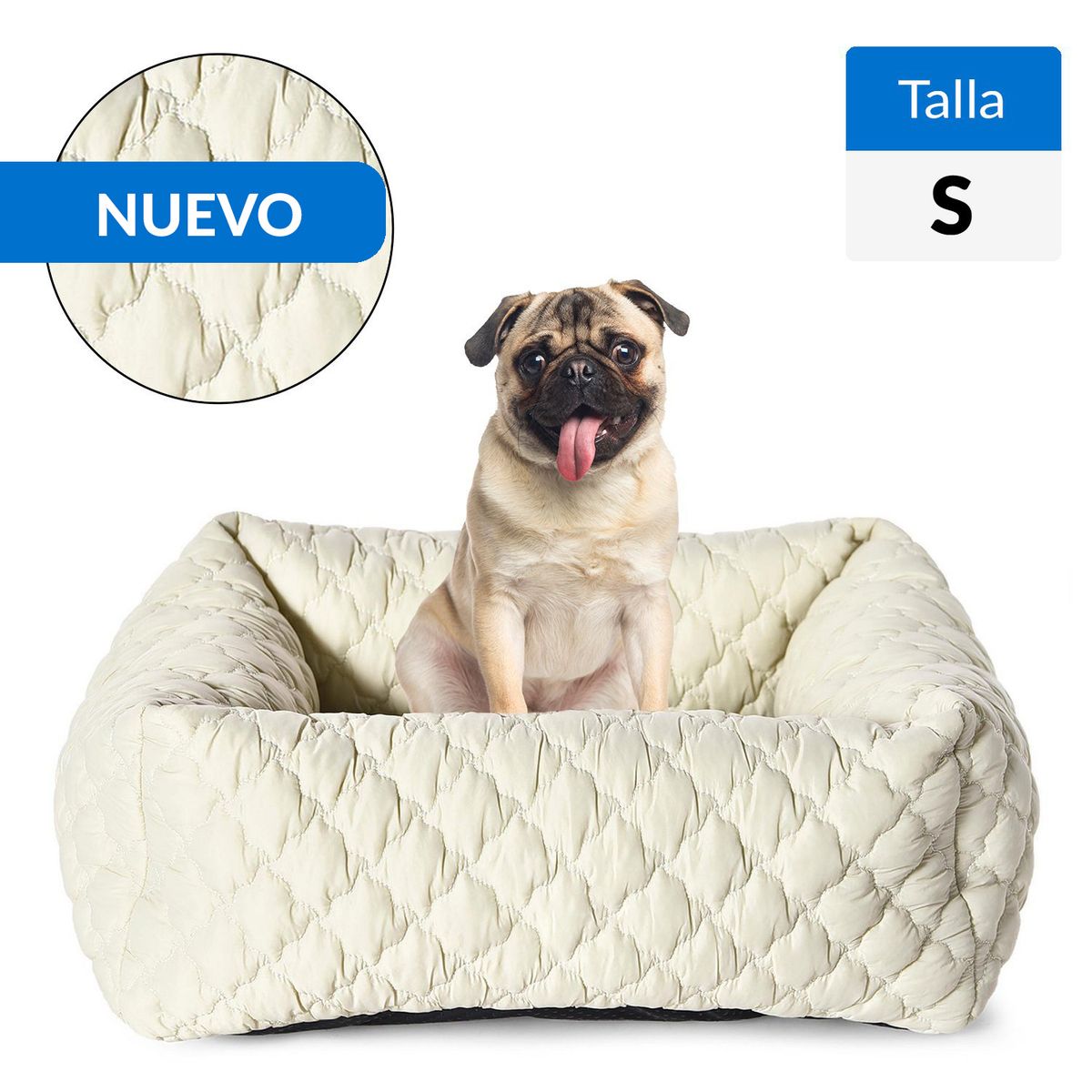 PETIZOOS - Cama Rectangular para Perro 19x60x40 cm Beige