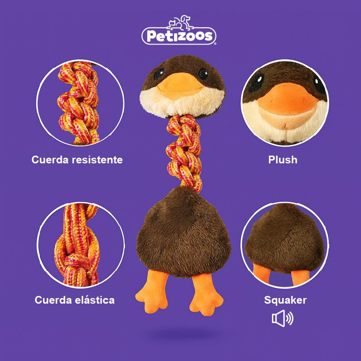 PETIZOOS - Juguete Mascota 40 cm Café