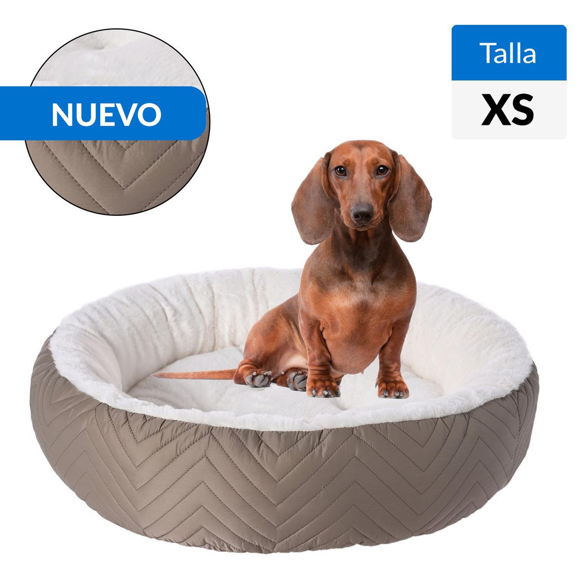 PETIZOOS - Cama Redonda para Perro 12x40x40 cm Café