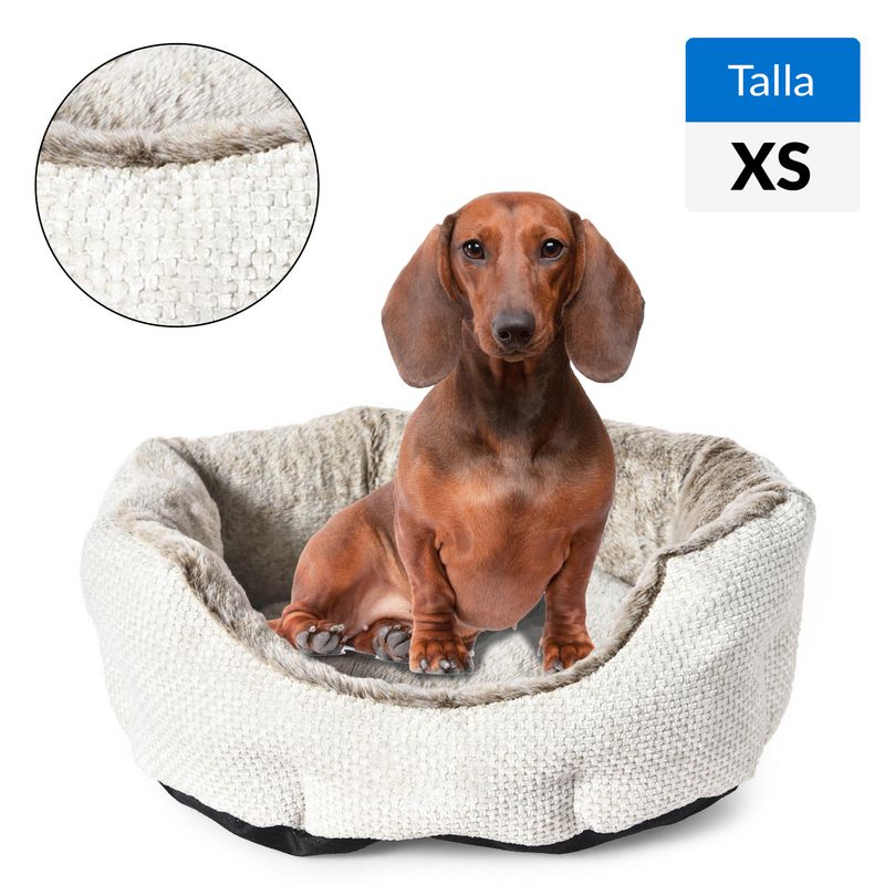 PETIZOOS - Cama redonda para Perro 16x40x45 cm Beige
