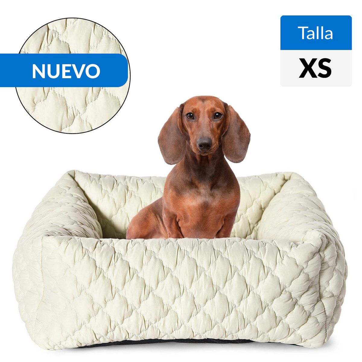 PETIZOOS - Cama Rectangular para Perro 17x47x37 cm Beige