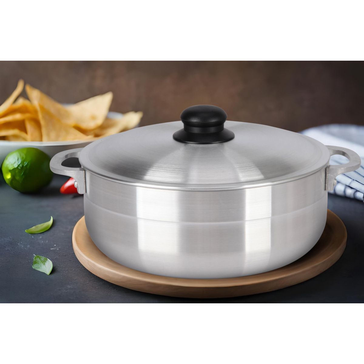 JUST HOME COLLECTION - Arrocero de Aluminio 30 cm 7000 ml Plateado HJCDR-30LD