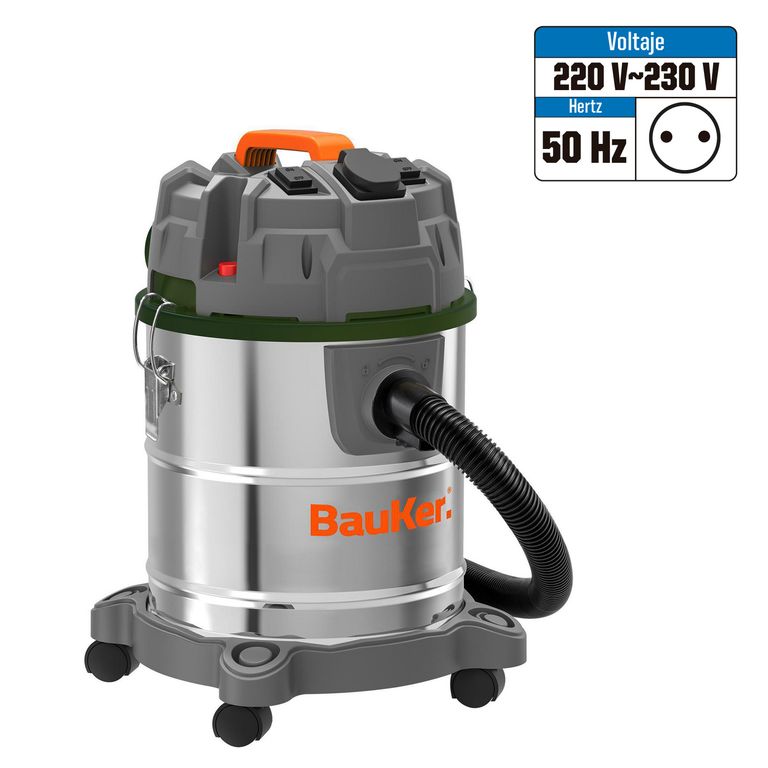 BAUKER Aspiradora Eléctrica 1200 W 20 Litros DVC-12PT