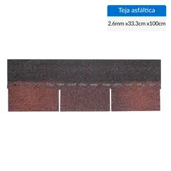 BOLKOW - Teja Asfalto/Fibra de Vidrio Fundida 33.3x100 cm 2.6 mm Rojo 3,1M2