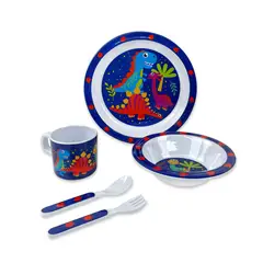 JUST HOME COLLECTION - Set Vajilla Melamina Infantil 5 Piezas Azul