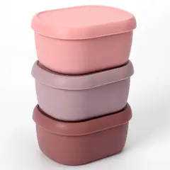 JUST HOME COLLECTION - Set 3 Contenedores 200 ml Silicona Rosa