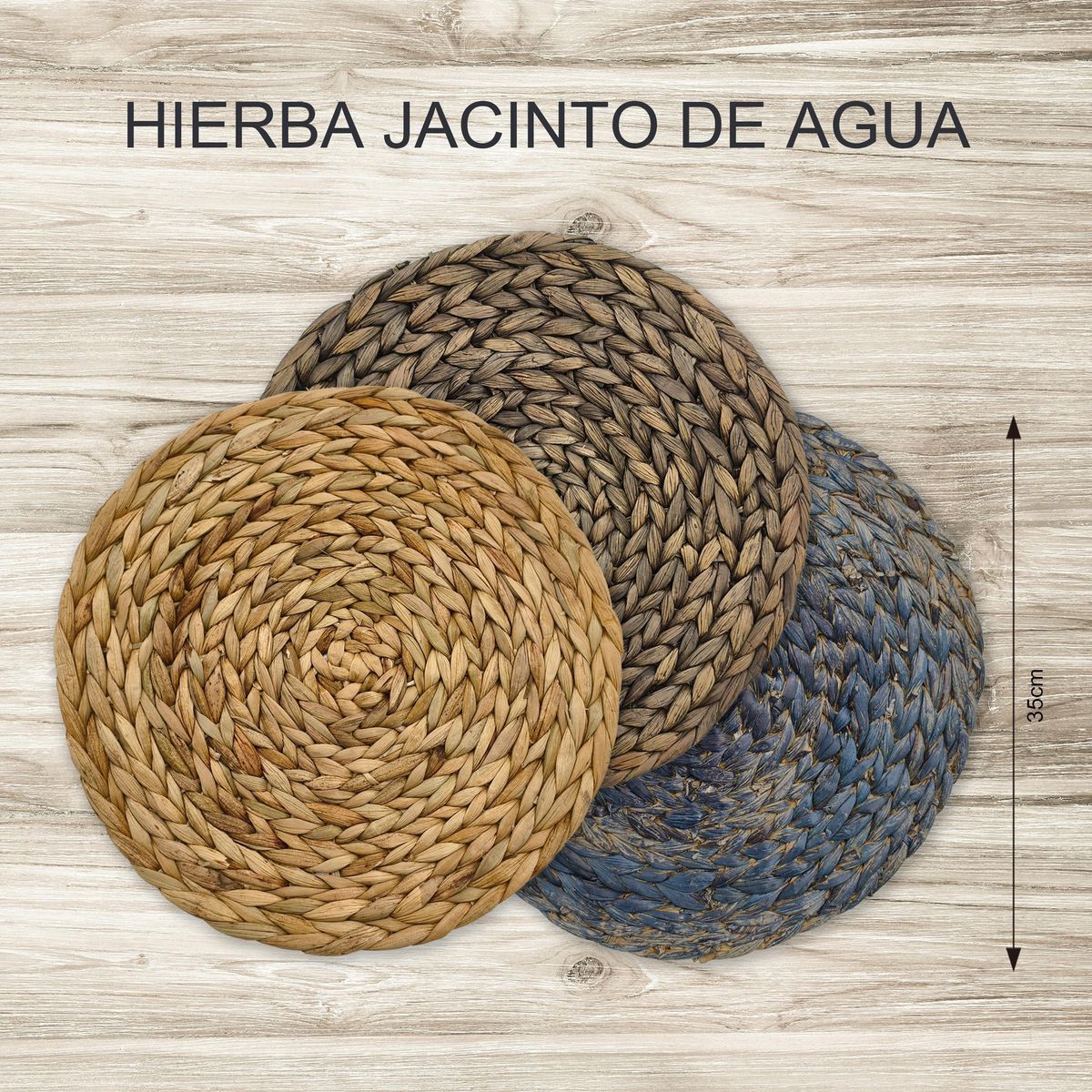 JUST HOME COLLECTION - Individuales Cuadrada 35x35 cm Tejido Multicolor