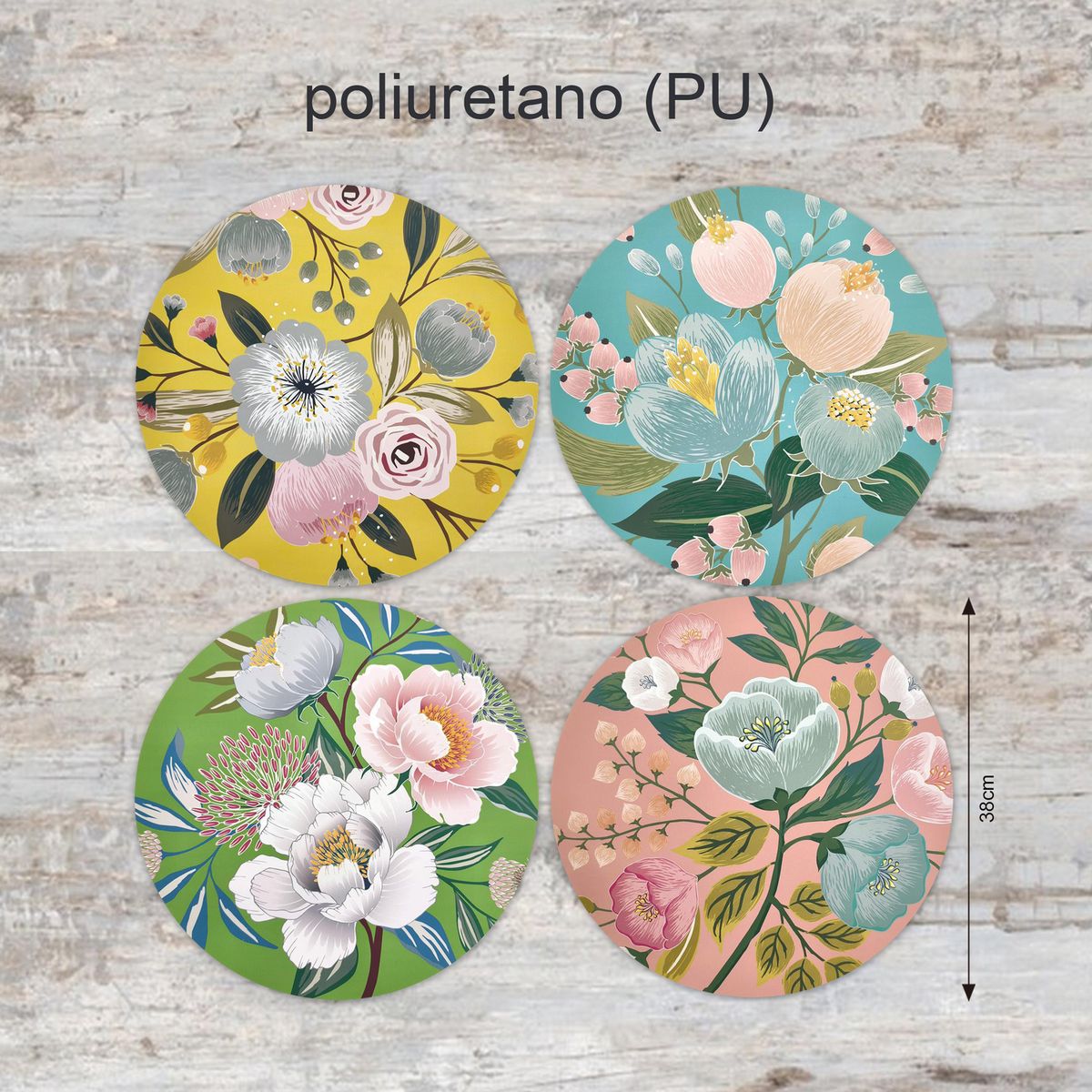 JUST HOME COLLECTION - Individual Redonda 38x38 cm Flores Diseños Surtidos