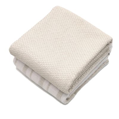 Imagen 2 del producto Set 2 Paños de cocina Rectangular 40x60 cm Rayas Beige