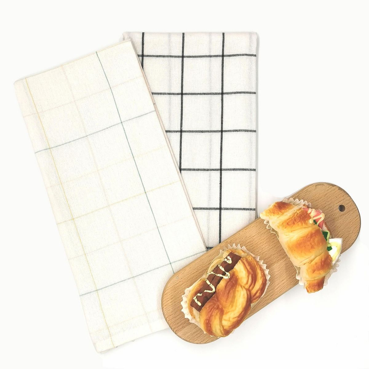 JUST HOME COLLECTION - Set 2 Paños Cocina Rectangular 50x70 cm Checker Multicolor
