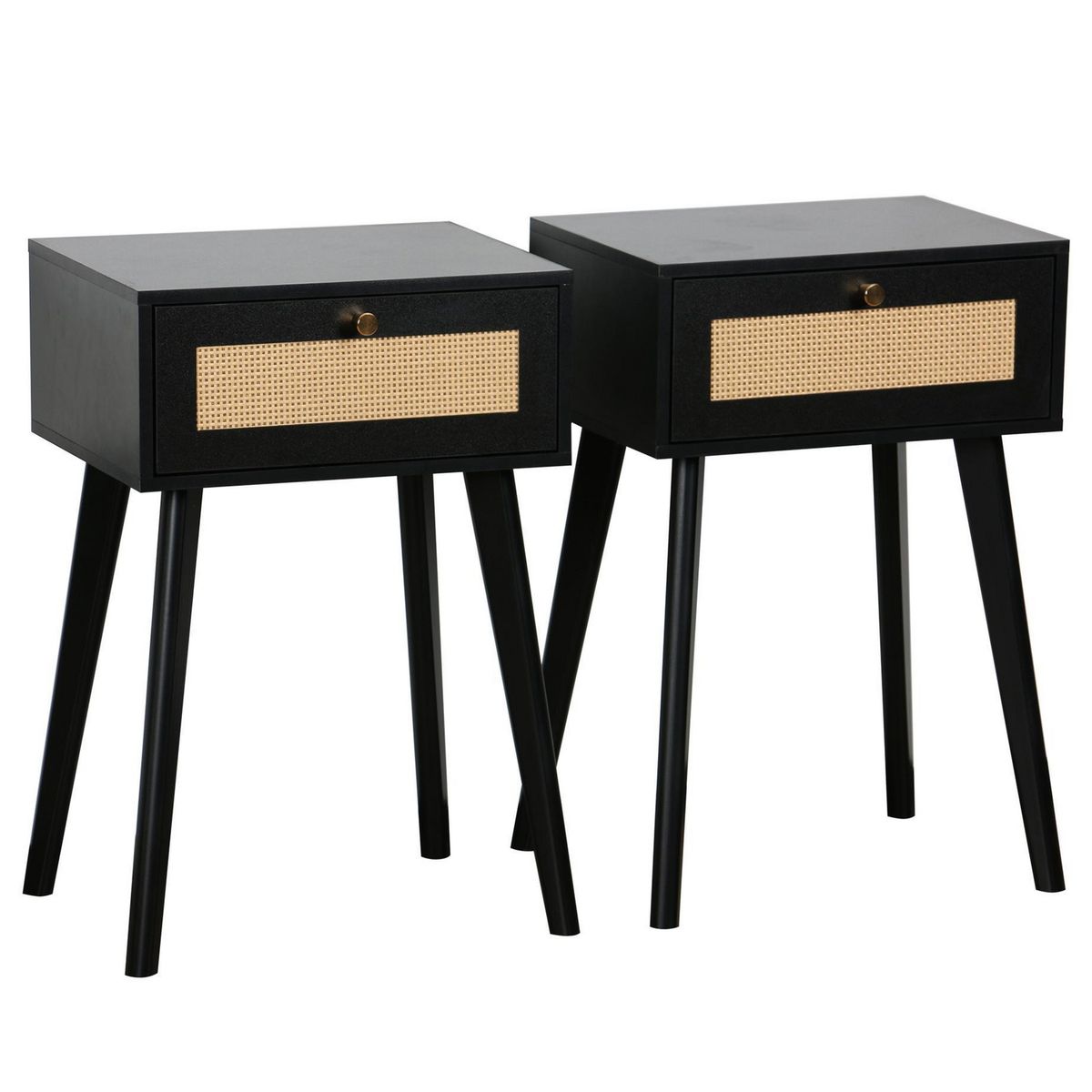 JUST HOME COLLECTION - Set de 2 Veladores 2 Cajón(es) Bali 30x60x40 cm Café