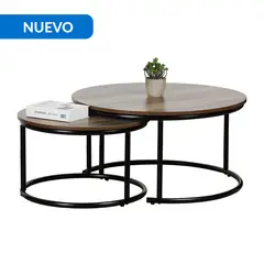 JUST HOME COLLECTION - Mesa de centro Tallin Madera 77x77x40 cm