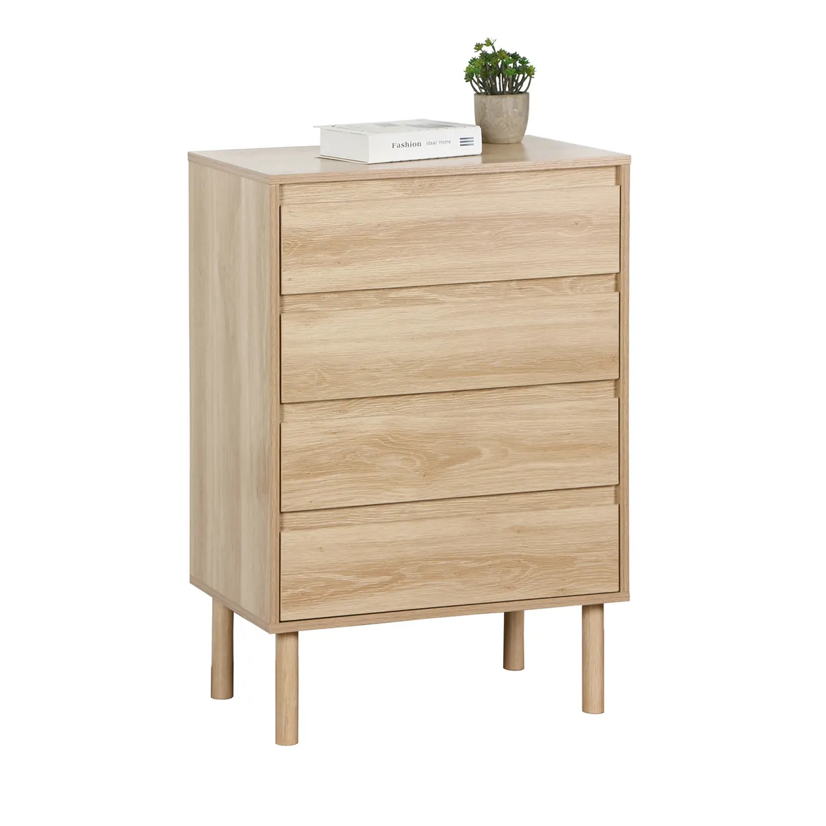 JUST HOME COLLECTION - Cómoda 4 Cajón(es) Doha 60x90x40 cm Café Claro