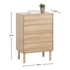 JUST HOME COLLECTION - Cómoda 1 Cajón(es) Doha 60x90x40 cm Café Claro