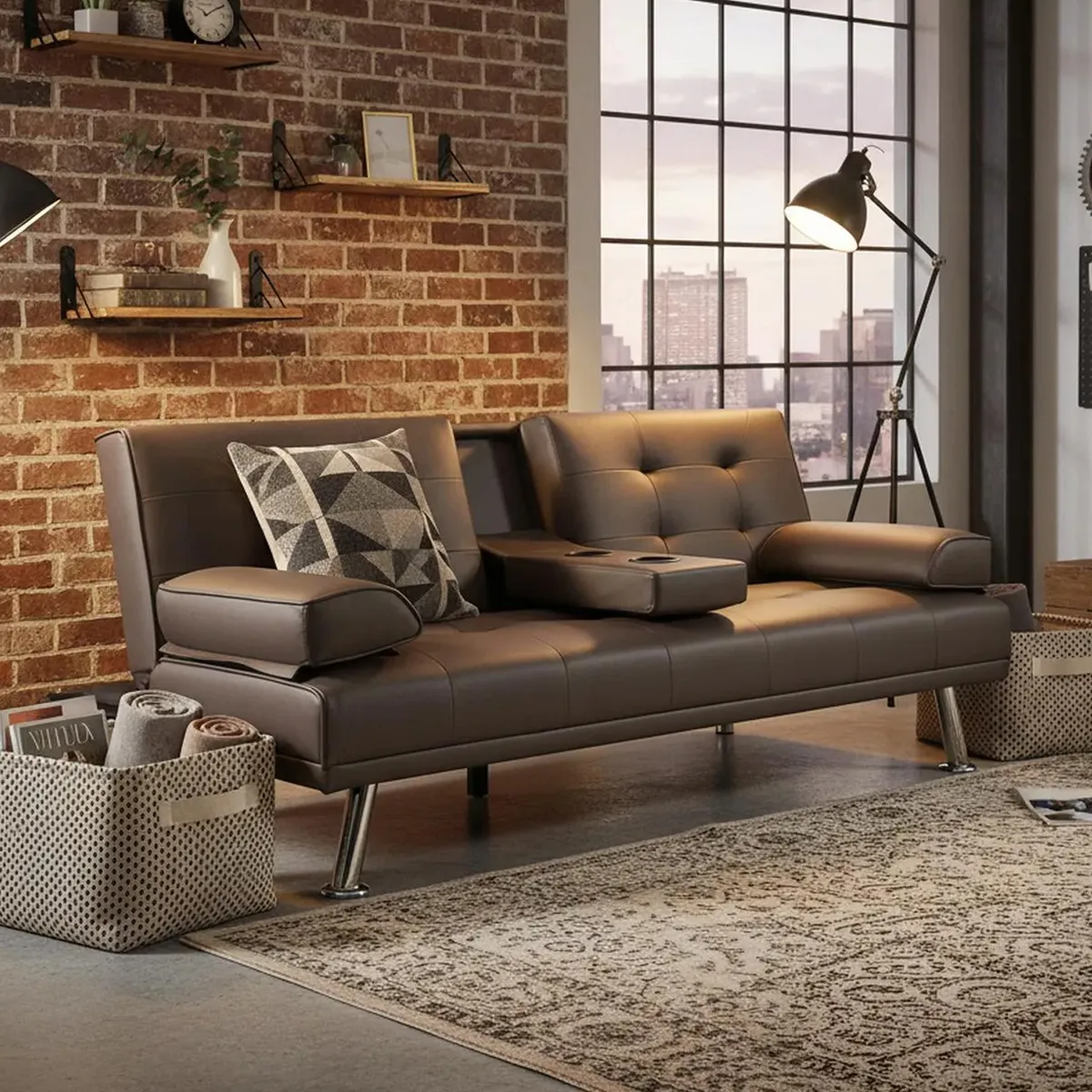 JUST HOME COLLECTION - Futón Aveiro Café 180x39x100 cm