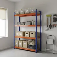 Estante Heavy Duty Metal Nivel(es) 120x183x50 cm Naranjo, Azul