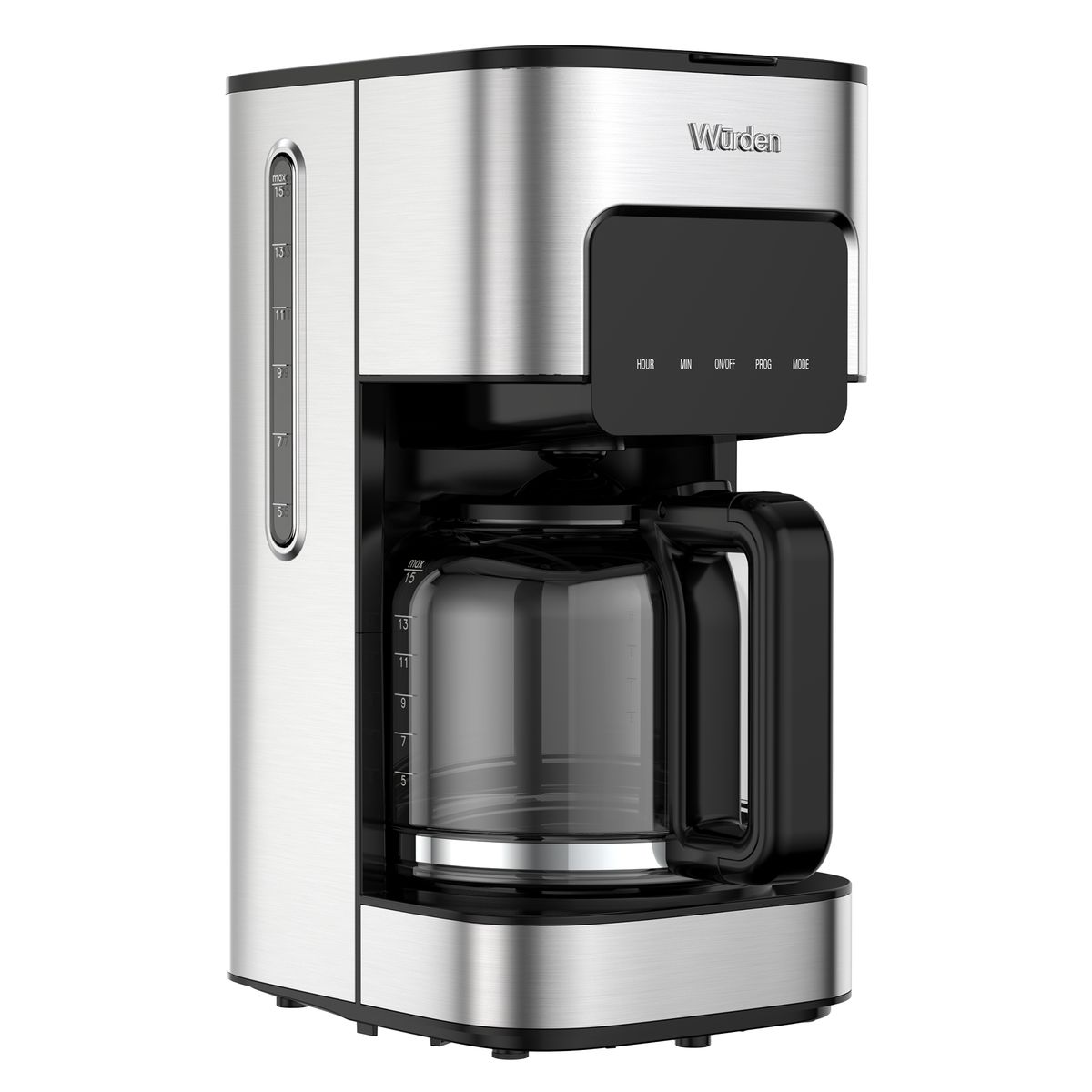WURDEN - Cafetera 1.5 l 800 W Plateado/ Negro