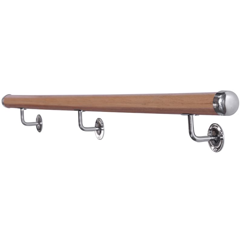 HOLZTEK - Pasamano redondo PVC terminación madera 150 cm