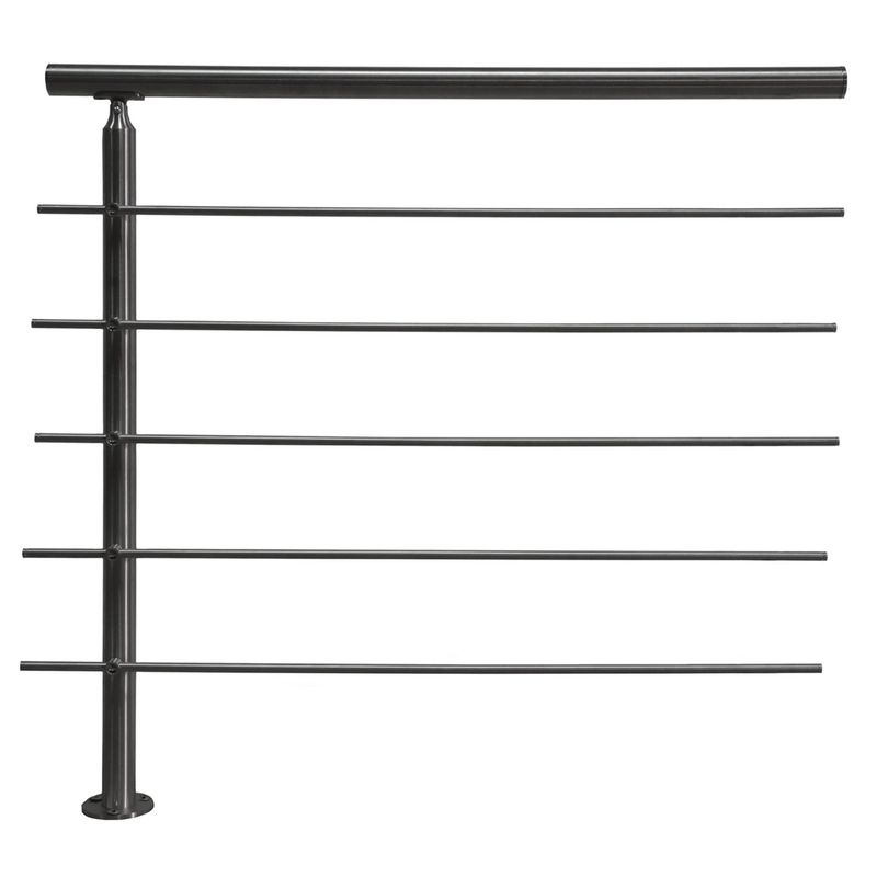 HOLZTEK - Baranda de acero inoxidable negro 100 cm