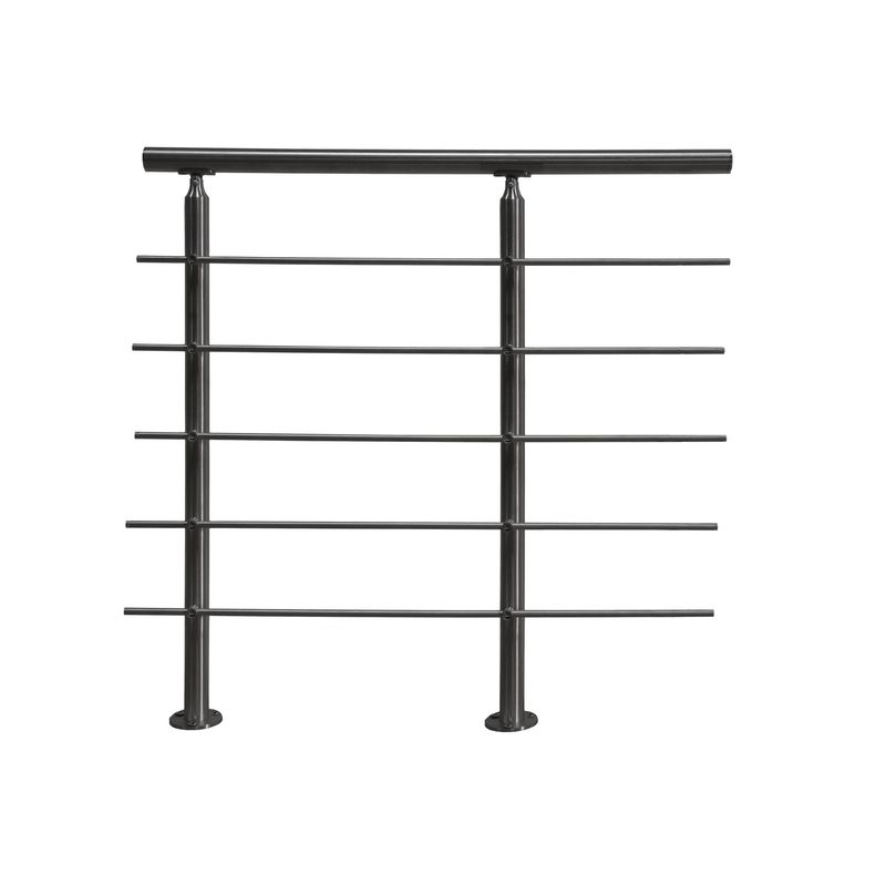 HOLZTEK - Baranda de acero inoxidable negro 200 cm