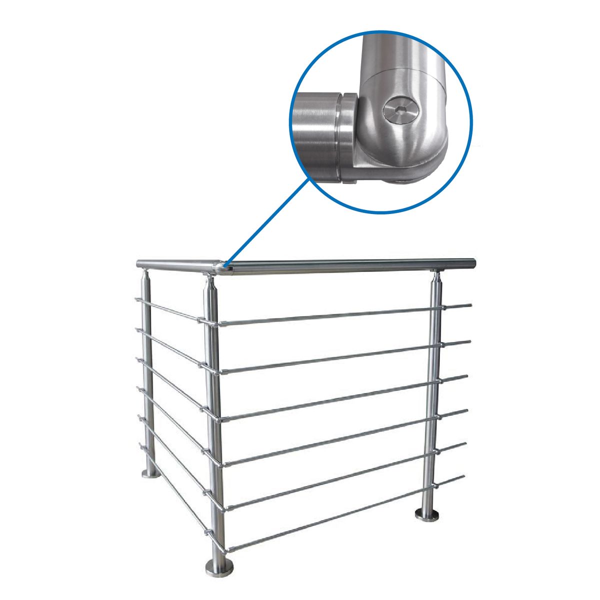 HOLZTEK - Codo Ajustable Pasamano y Baranda Acero Inox