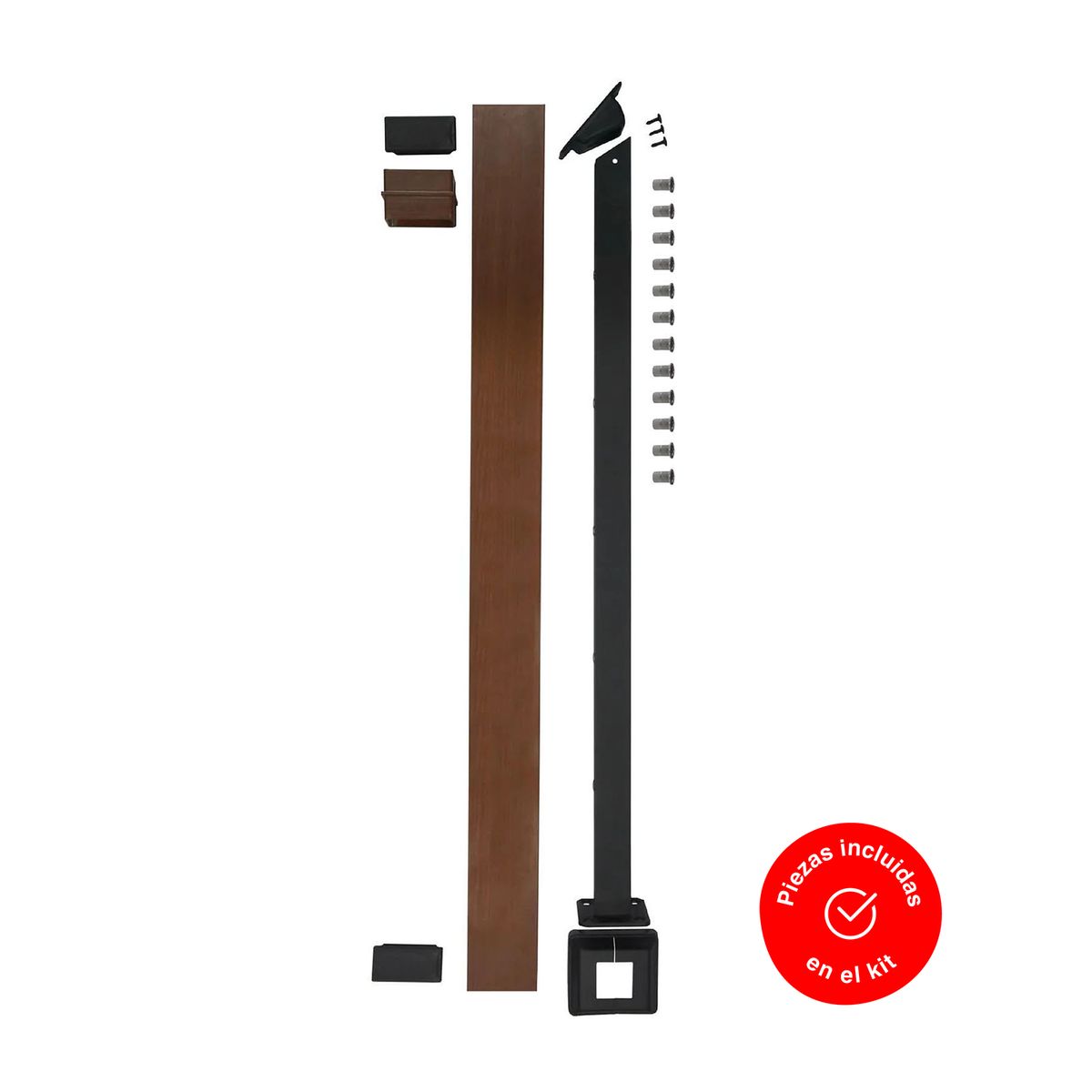 HOLZTEK - Baranda Cuadrada Angular Aluminio 1 m con 1 Poste