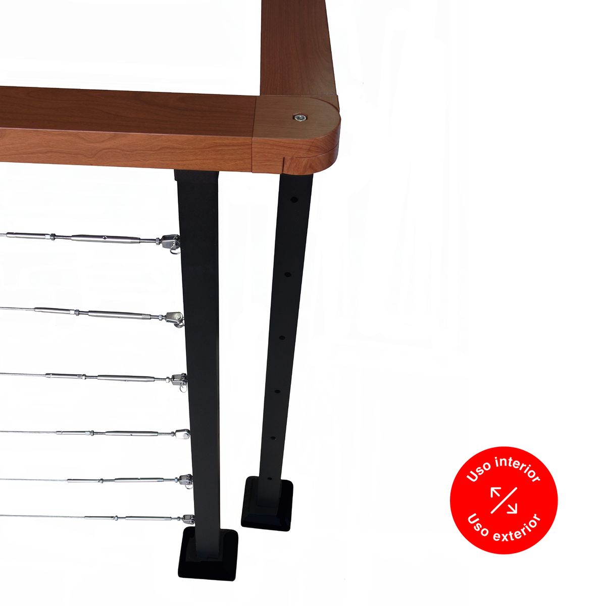 HOLZTEK - Codo Café Curvo para Baranda Plana con Cable