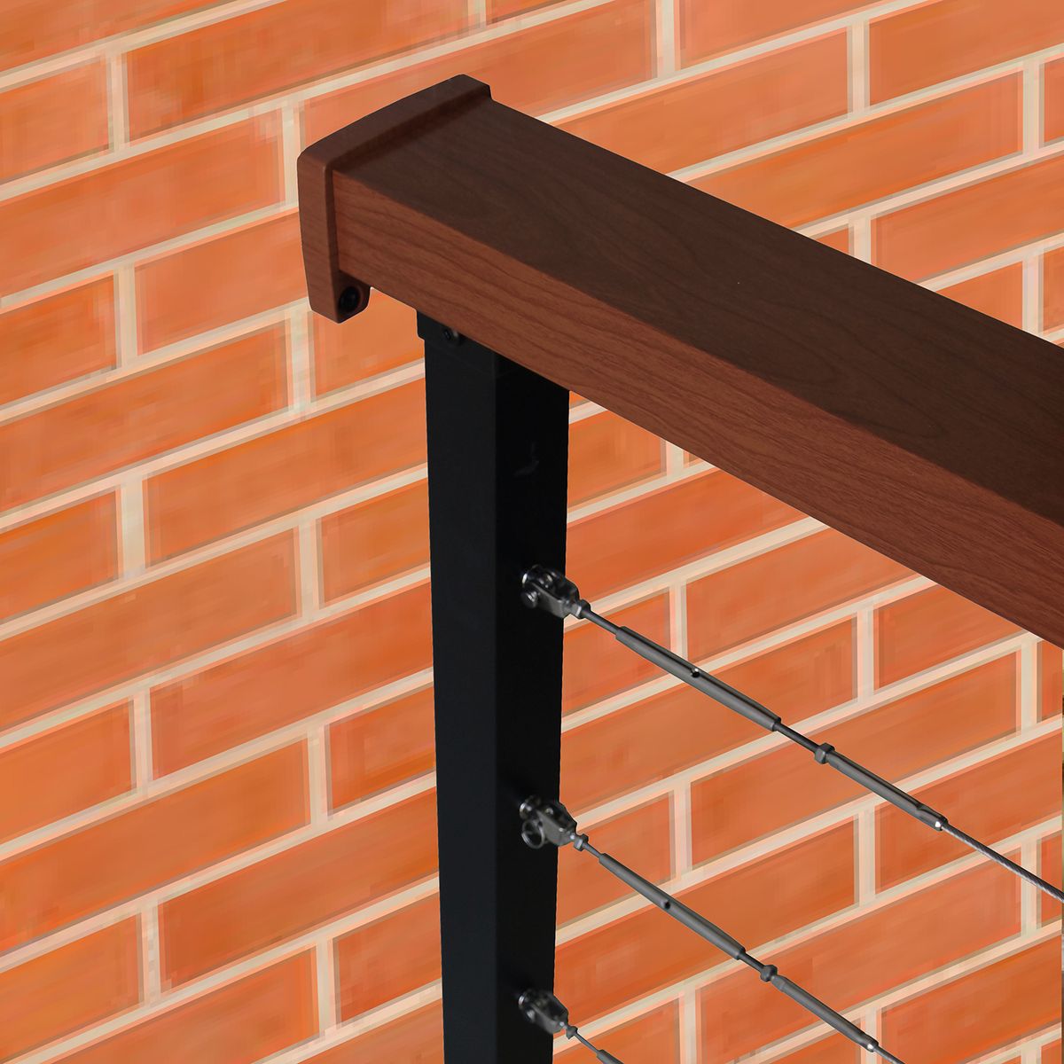 HOLZTEK - Conector Muro Baranda Plana Con Cable Montaje