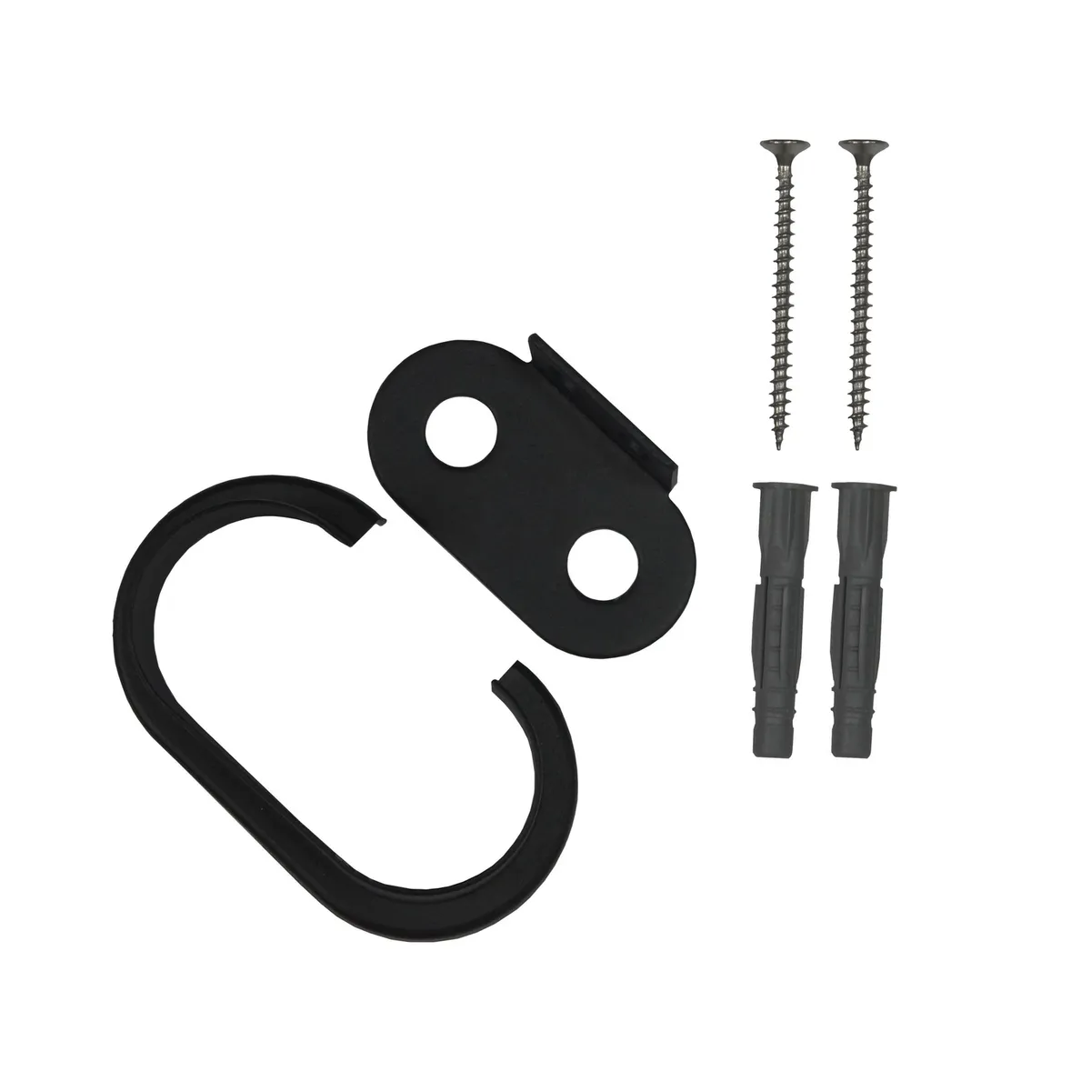 HOLZTEK - Conector a Muro para Baranda Ovalada Negra