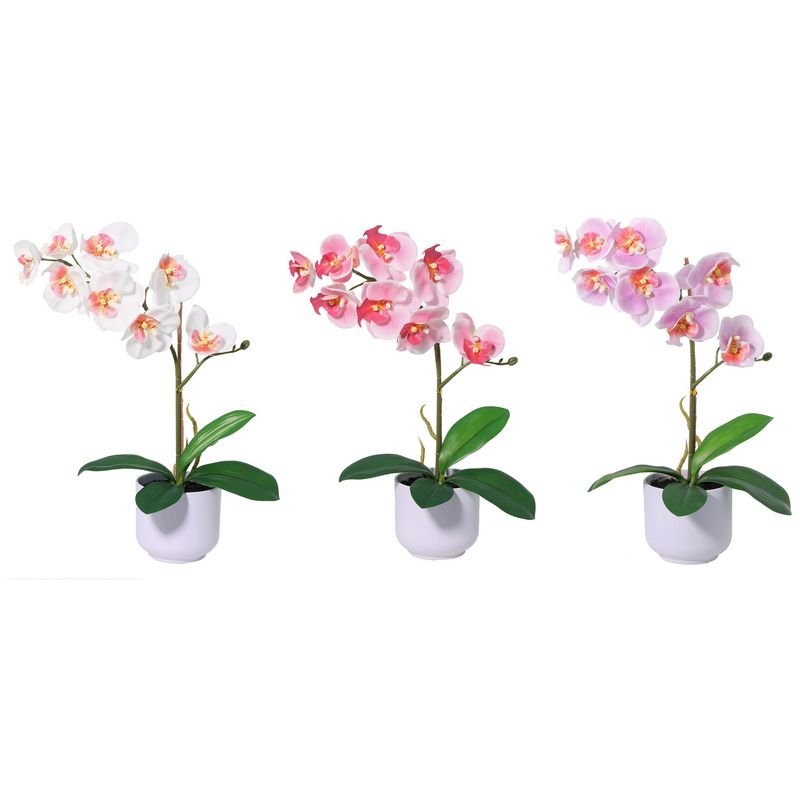 JUST HOME COLLECTION - Planta artificial orquidea 3 colores surtido