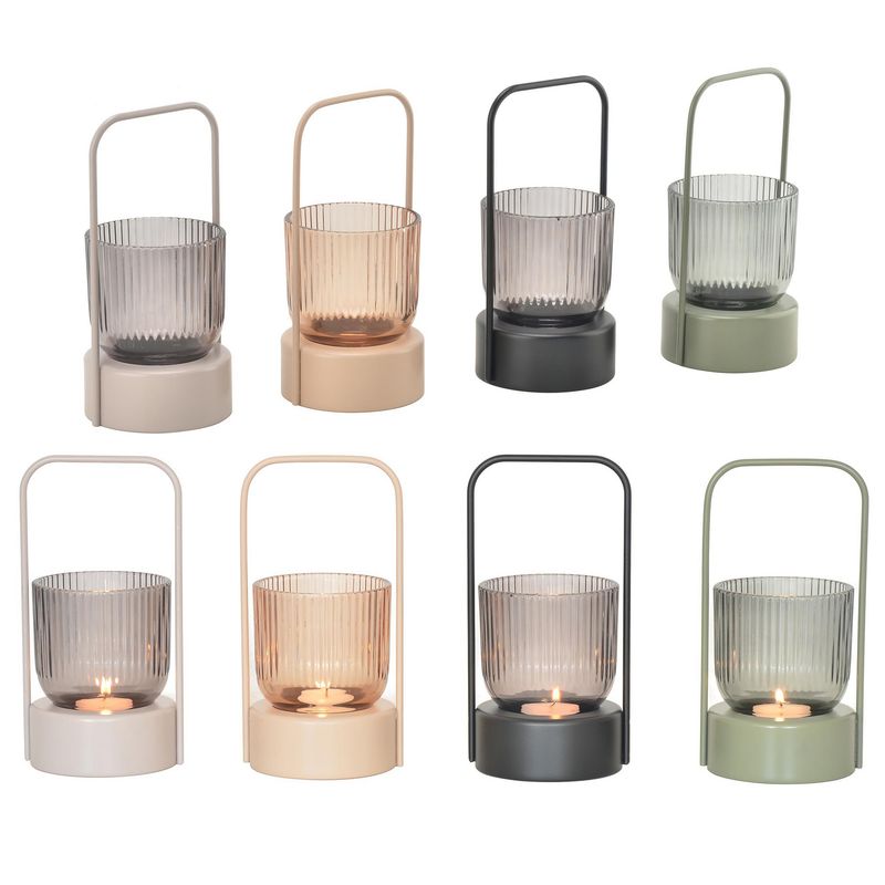 JUST HOME COLLECTION - Portavela vidrio 20 cm. Color surtido
