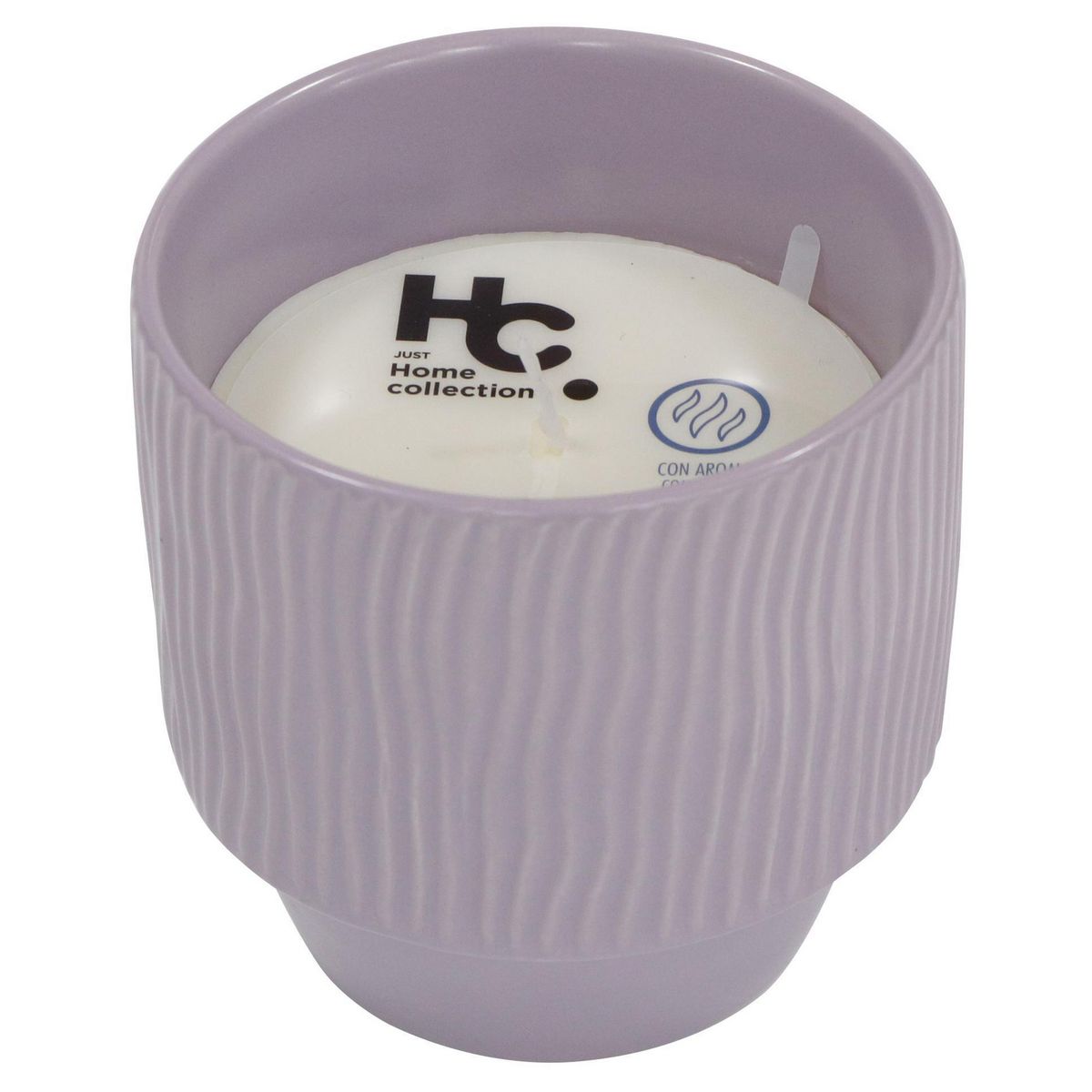 JUST HOME COLLECTION - Vela con vaso de cerámica 9 cm. Color surtido