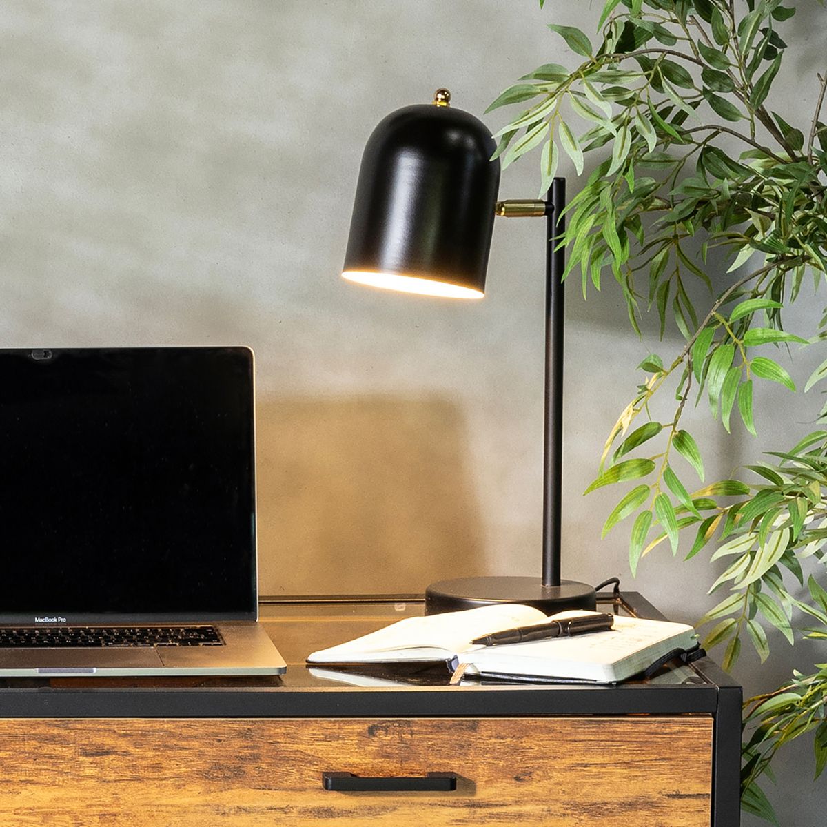 JUST HOME COLLECTION - Lámpara de Escritorio Guarda Negro 15x44.5 cm