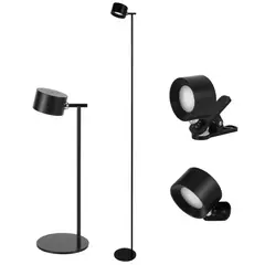 JUST HOME COLLECTION - Lámpara Escritorio Led 4 en 1 Multiuso Negro