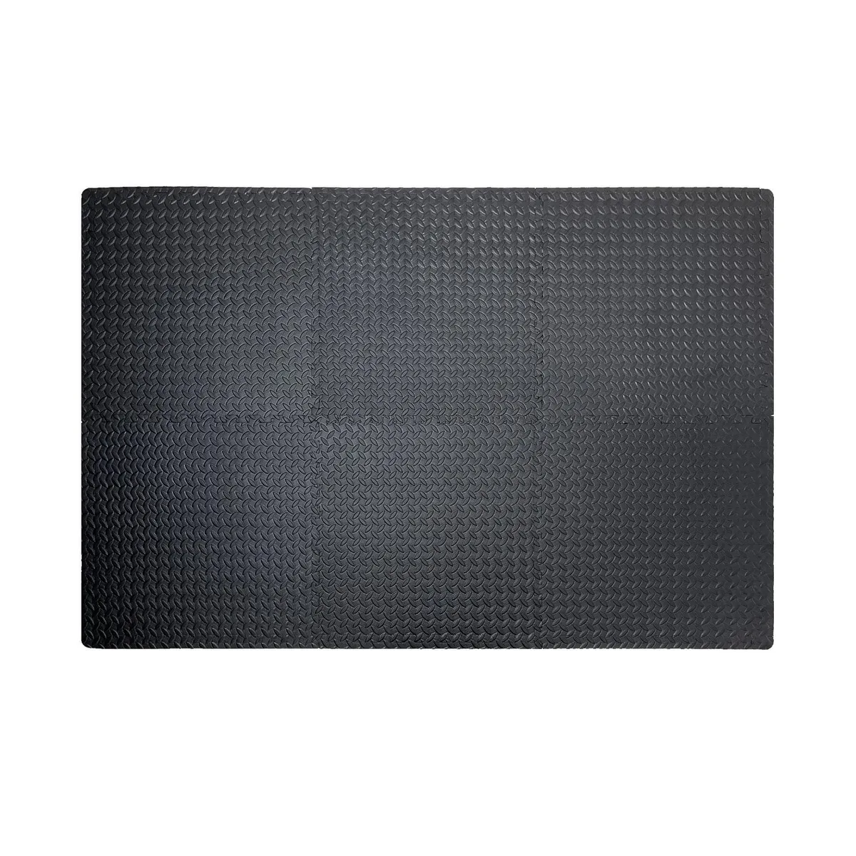 JUST HOME COLLECTION - Set 6 Tatami Alfombra Goma Deporte 61x61 cm Negro