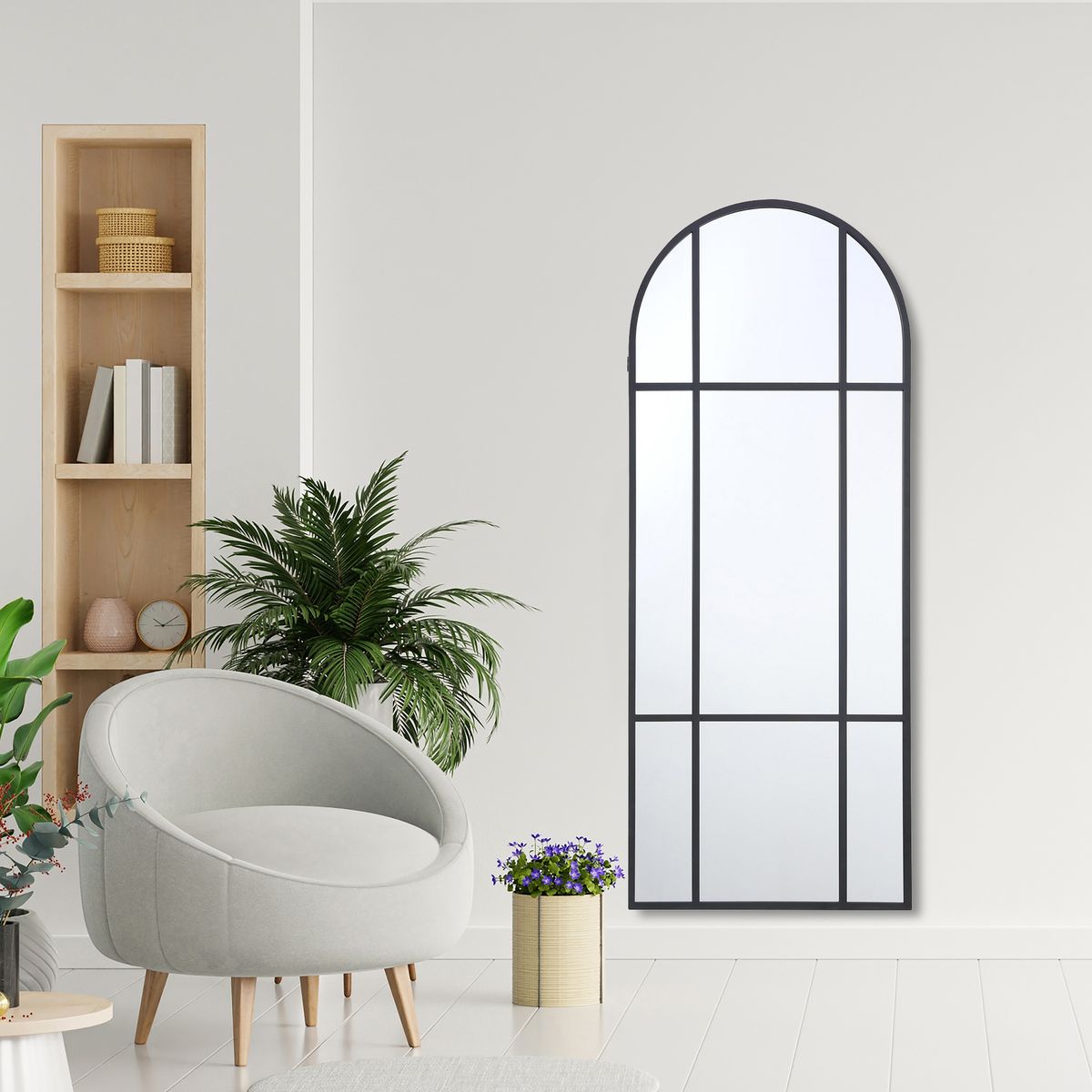 JUST HOME COLLECTION - Espejo Decorativo Forma Rectangular 60x150 cm Negro Marco