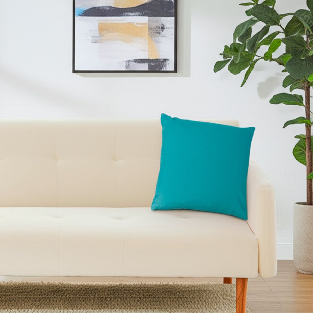 JUST HOME COLLECTION - Cojín Decorativo Flor Verde 45x45 cm