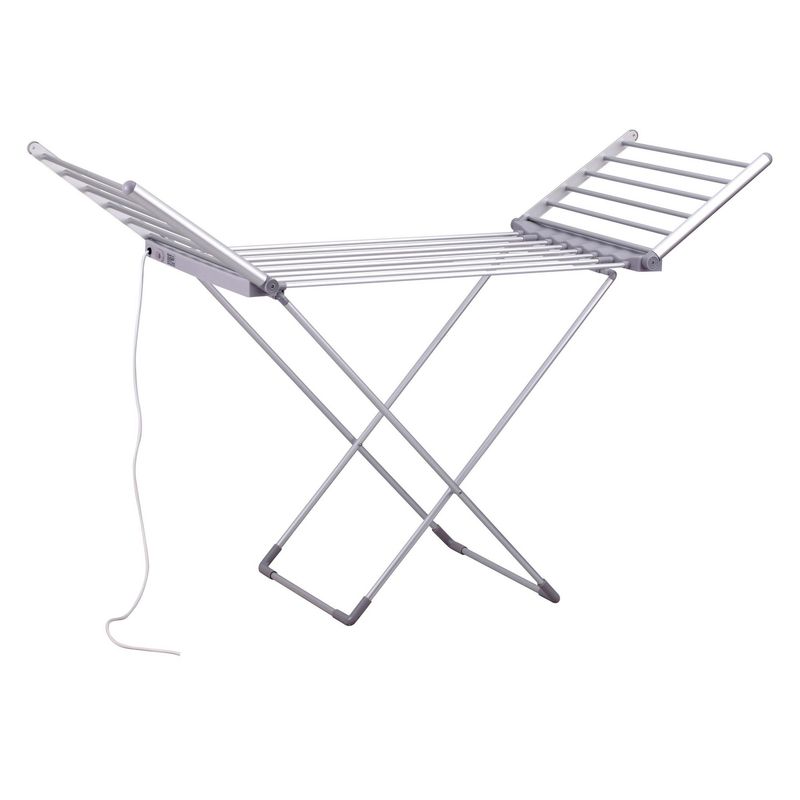 KLEINE WOLKE - Tendedero Eléctrico Plegable Plástico 54x146x91 cm Gris; Plateado