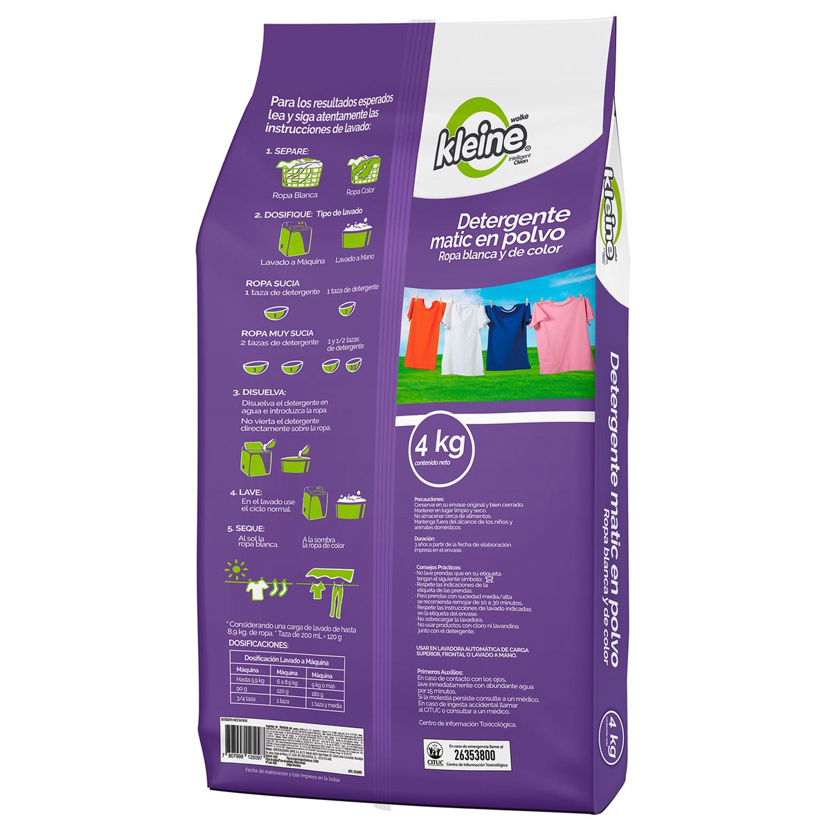 KLEINE WOLKE - Detergente En Polvo Kleine Wolke 4 Kg Aroma Lavanda Ropa Blanca/color