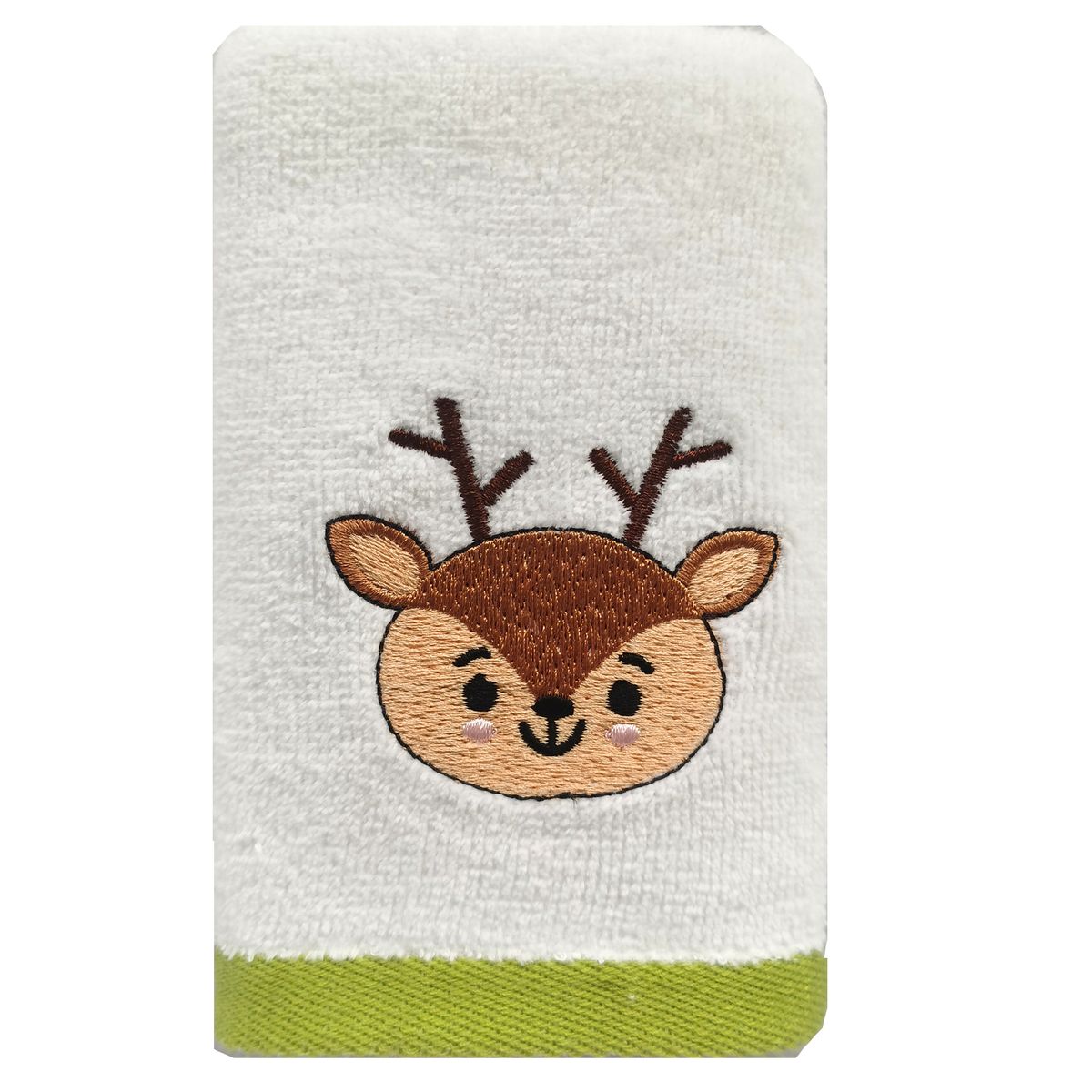 CASA BONITA - Toalla Infantil Venado 380 gr Algodón 28x46 cm Blanco