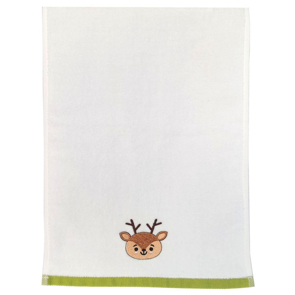 CASA BONITA - Toalla Infantil Venado 380 gr Algodón 28x46 cm Blanco